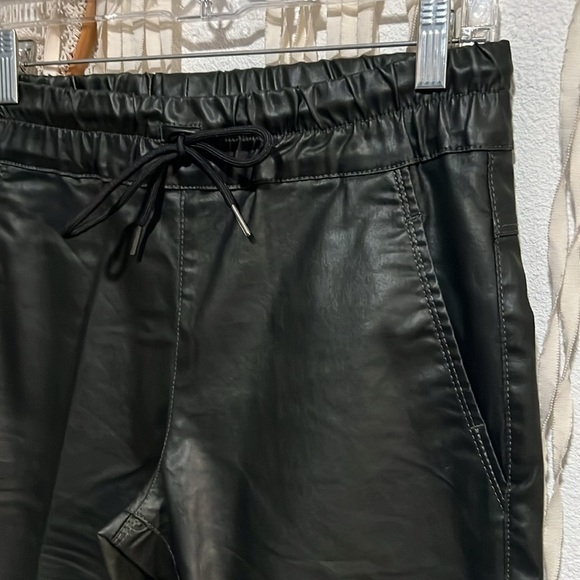 Flog Deep Green Faux Leather Pull On Pants - Picture 2 of 8